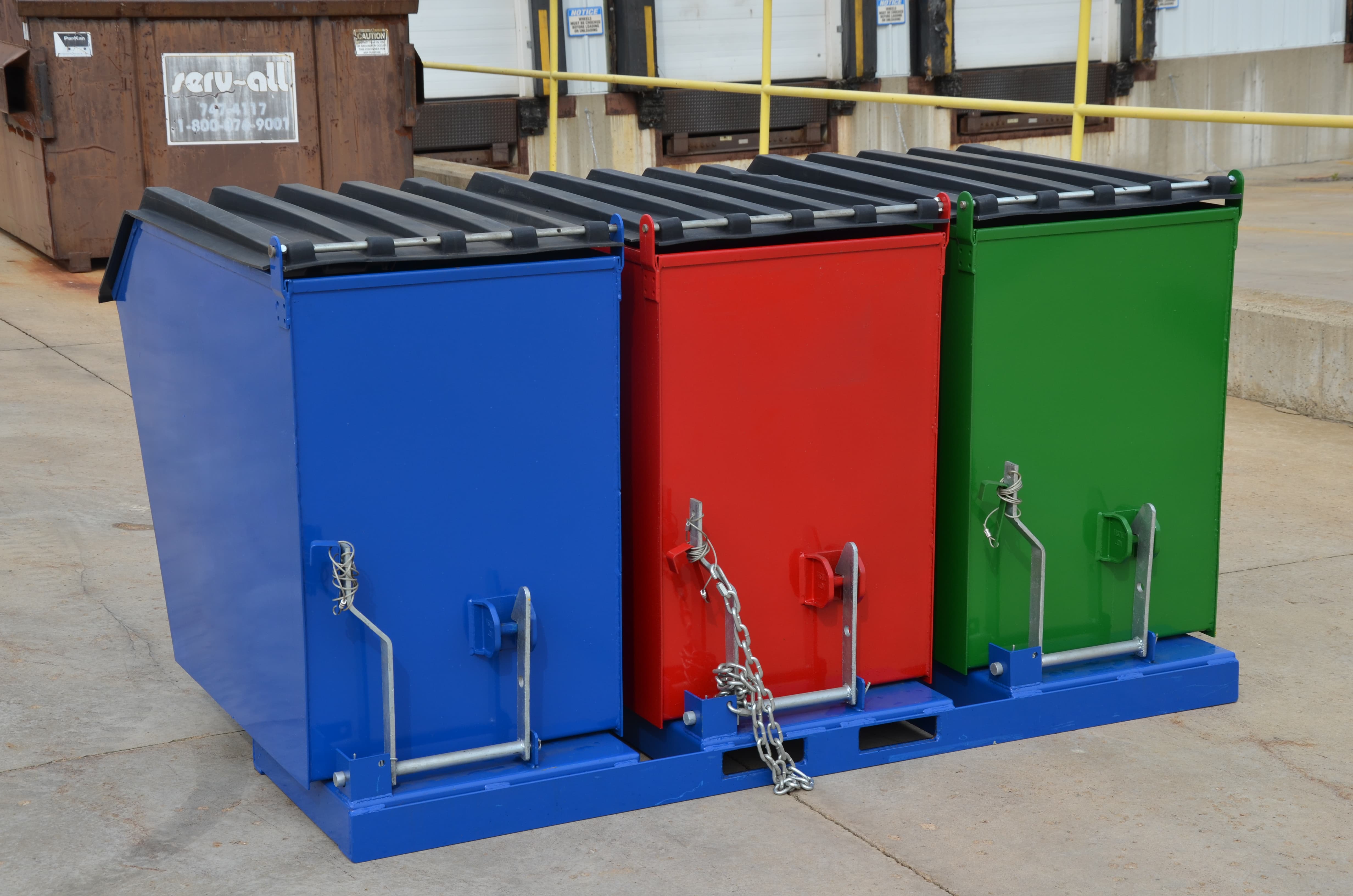 Triple Bin Recycling Hoppers Warehouse Rack And Shelf 0762