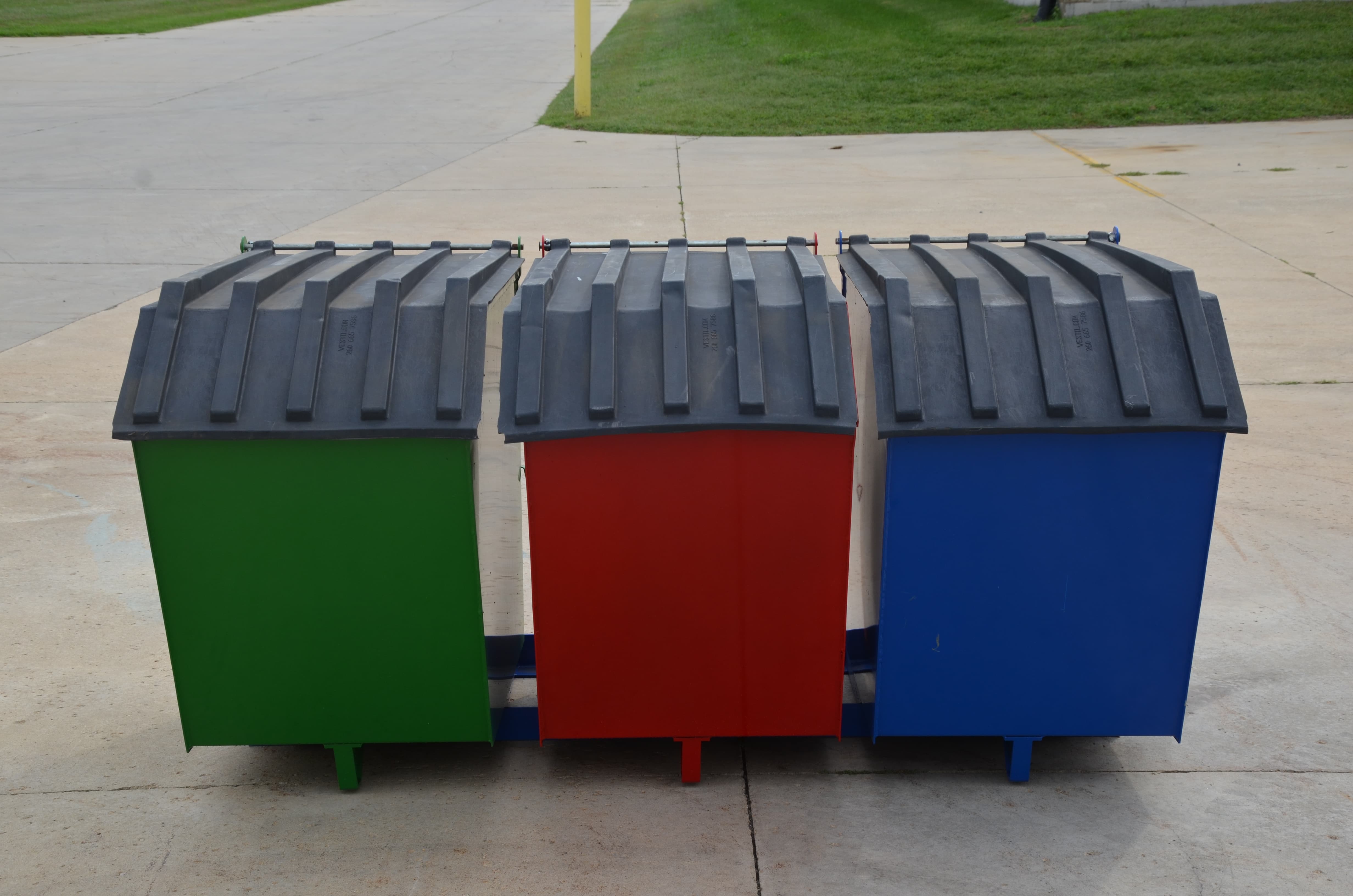 TripleBin Recycling Hoppers Warehouse Rack and Shelf