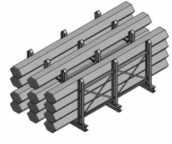 12 Post Stanchion Rack Design Narrow and long unit