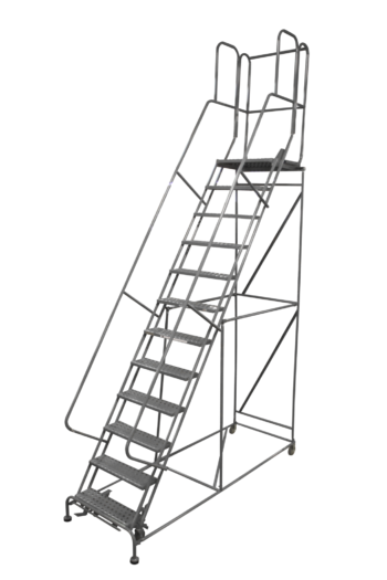 12 Step Cotterman Rolling Ladder with Perforated Steps