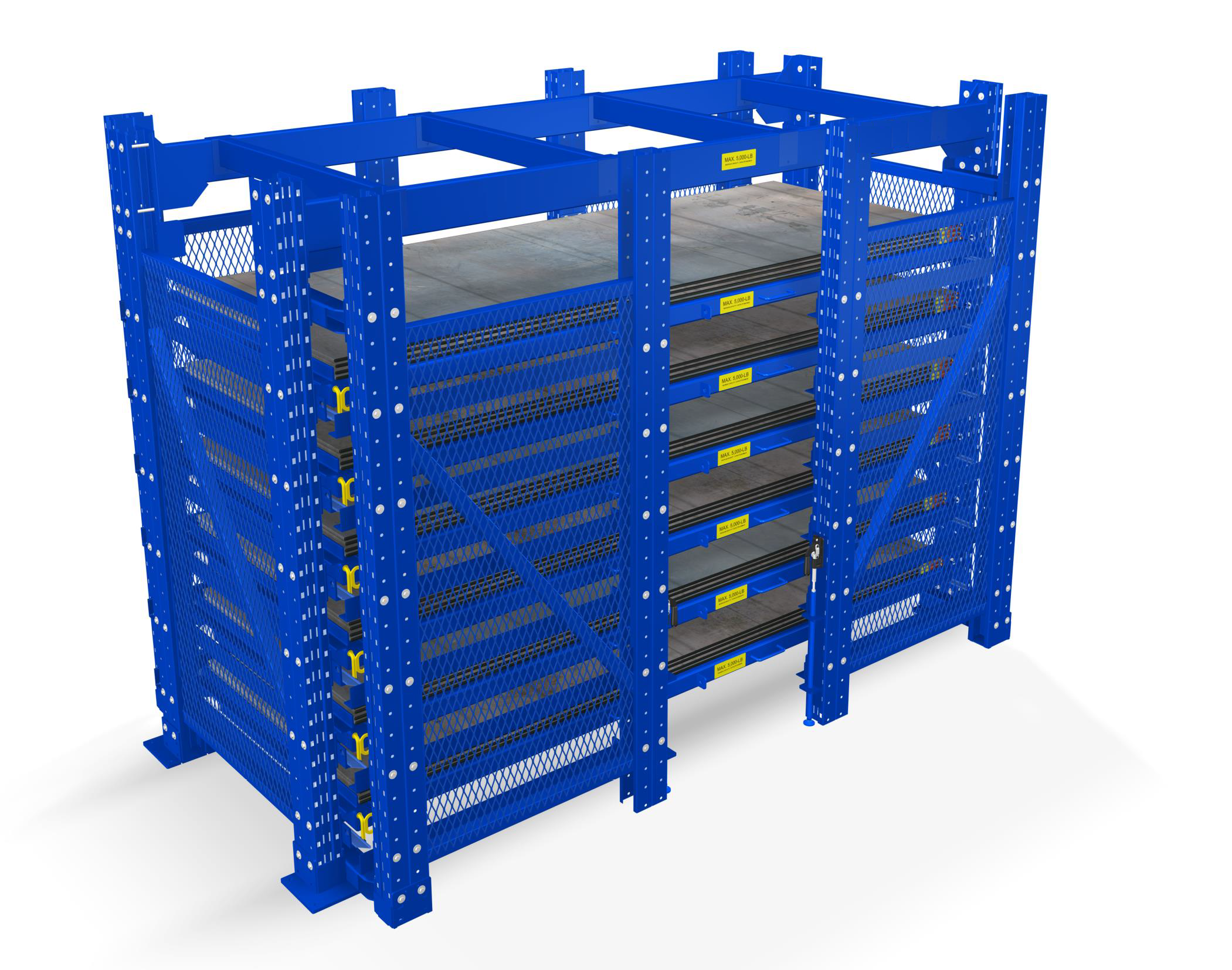 Galvanized Metal Bin Rolling Storage Rack