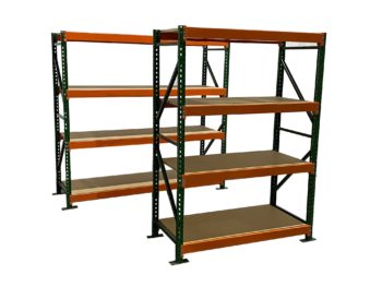 48 and 60 Inch Wide Span Bulk Storage Rack with Particle Board Decking Pic