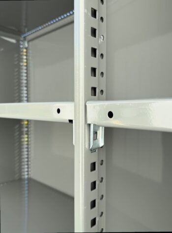 CLosed Steel Shelving with Shelf Clips