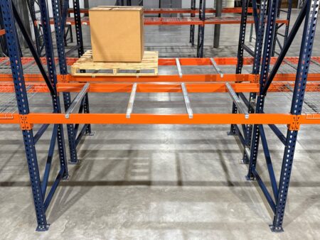 Flanged Pallet Supports in Double Deep Pallet Racking Flanged Pallet Supports in Double Deep Pallet Racking