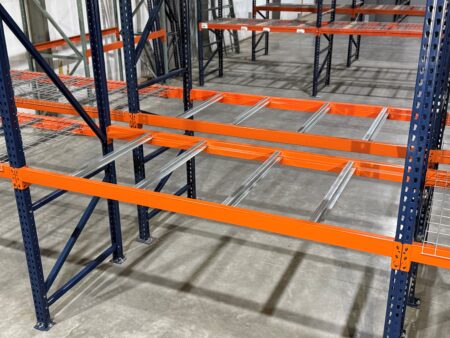 Hat Style Pallet Supports in Back to Back Pallet Rack Hat Style Pallet Supports in Back to Back Pallet Rack