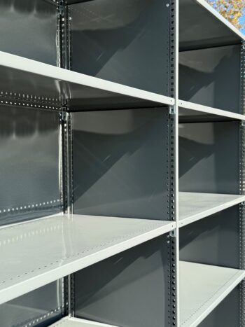 Industrial Steel Shelving with Closed Back and Sides