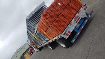 Pallet Rack on Flatbed Truck 2