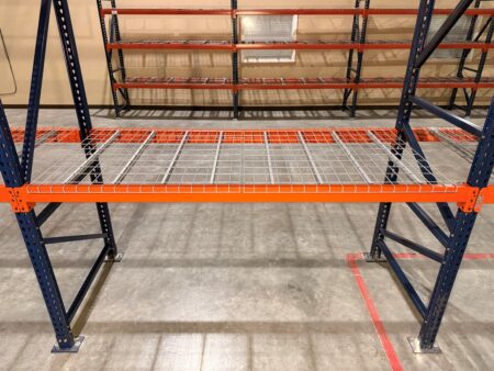 Pallet Rack with Inverted Channel Wire Decking
