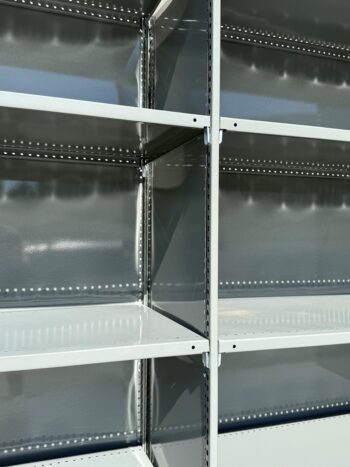 Steel Shelving with Closed Metal Back and Side Panels