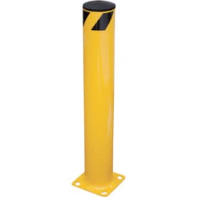 12 Height - 4.5 OD Electriduct 1 Foot Steel Pipe Safety Bollard Post Yellow Parking Lot Traffic Barrier 