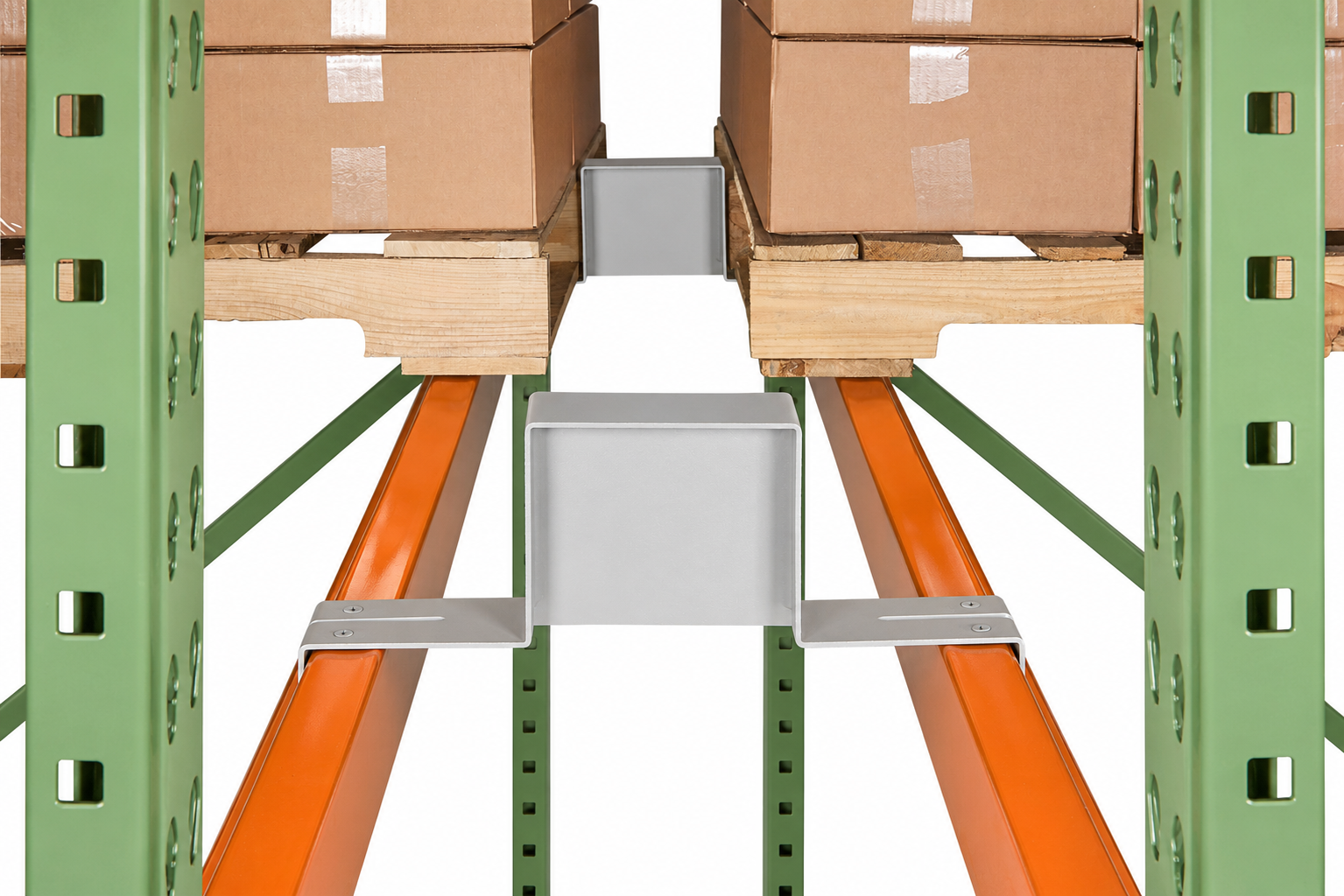 Double Pallet Rack Load Stops Flue Space Protectors Double Pallet Rack Load Stops Flue Space Protectors