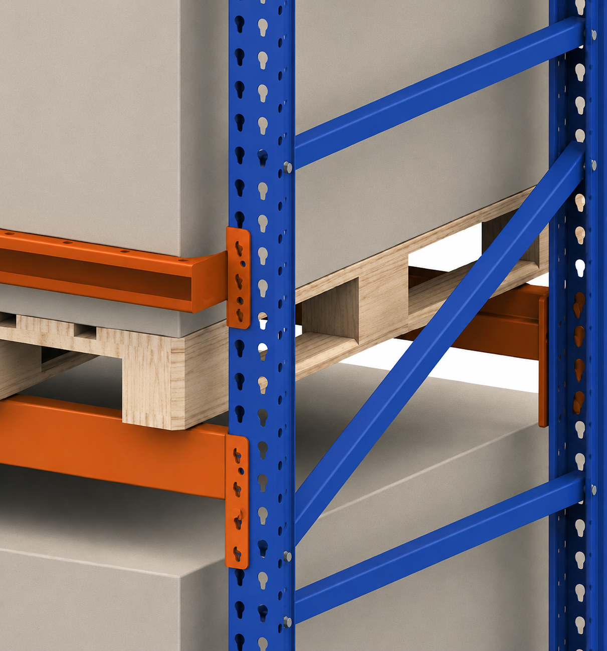 Pallet Load Stop Beams Protect Horizontal Flue Space
