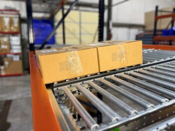 Aluminum Carton Flow Roller Tracks in Pallet Rack