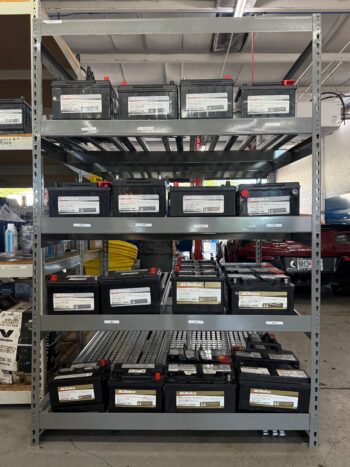 Automotive Battery Flow Rack Front View Pic Automotive Battery Flow Rack Front View Pic