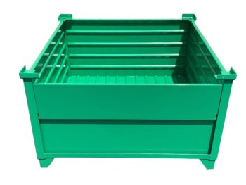 Corrugated Steel Container with Drop Gate Closed