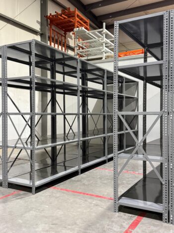 Open Steel Shelving Back to Back Runs