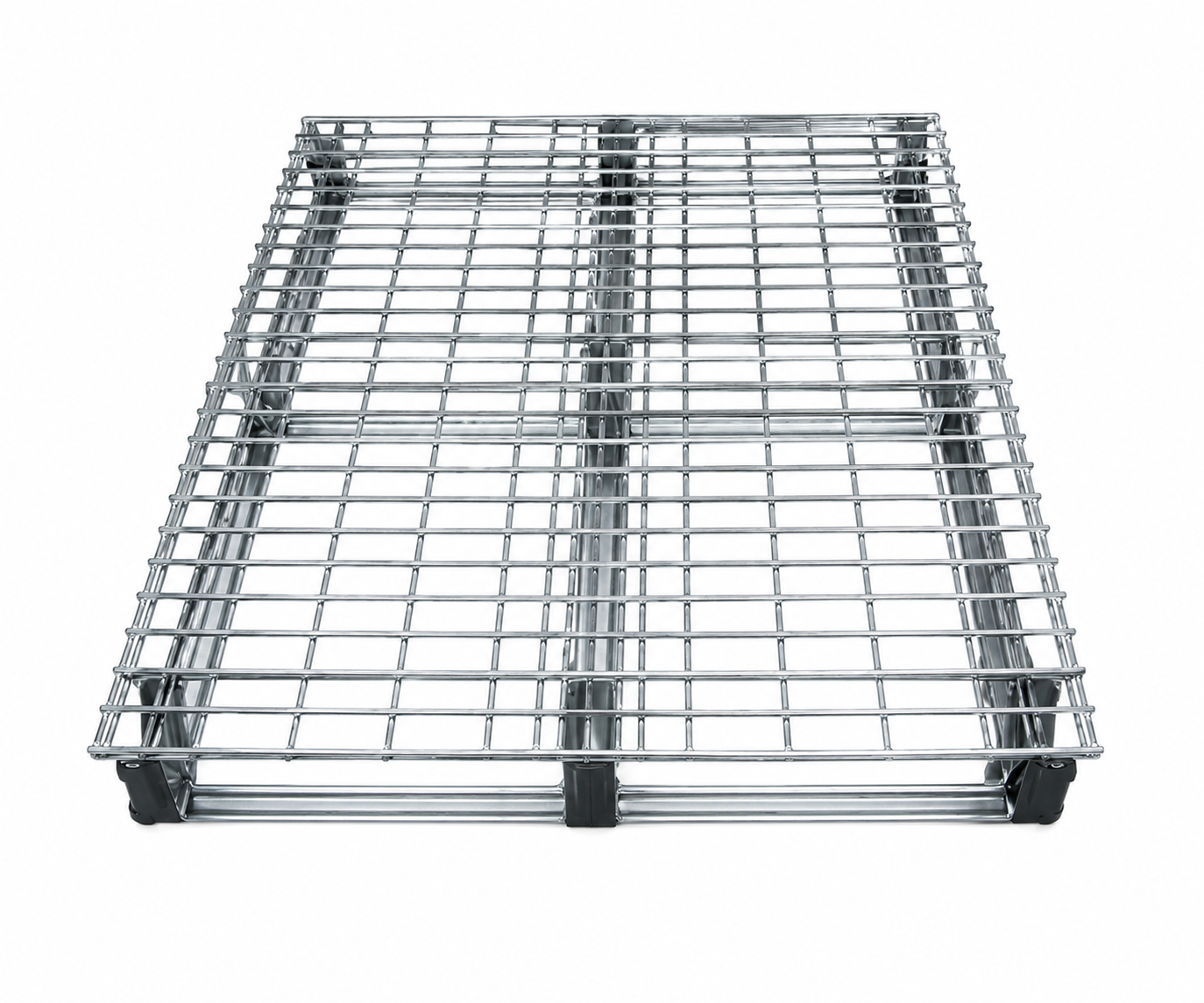 Wire Pallets with Runners | Rackable Steel Pallet with Wire Mesh Deck
