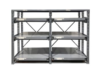 Roll Out Shelf Rack Starter and Add-On Units For Tool and Die Storage