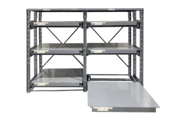 Roll Out Shelf Rack Starter and Adder with Shelf Rolled Out