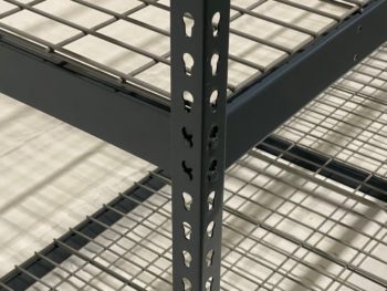 Boltless-Rivet-Shelving-with-Flat-Wire-Mesh-Decking-Pic-3-scaled