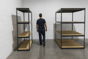 Boltless Shelving Units Single Row Against Wall