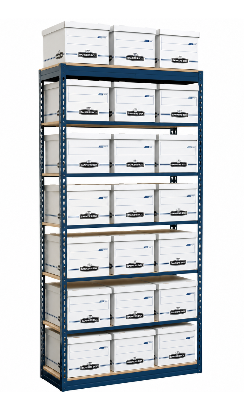 Boltless Record Shelving for Banker Box Storage