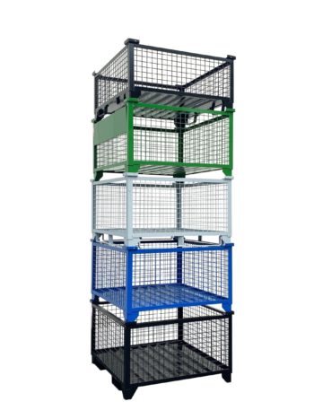 Rigid Wire Baskets Stacked 5 High