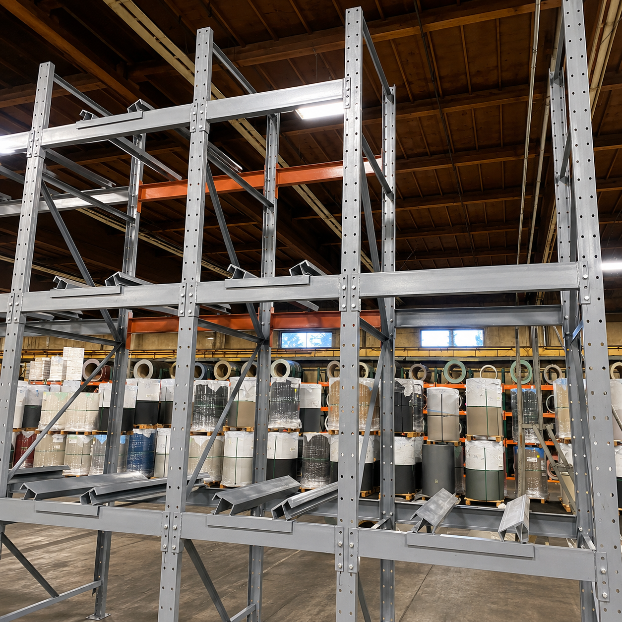 Structural Coil Rack with Cradles Structural Coil Rack with Cradles