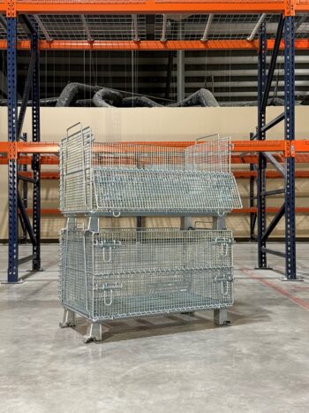 Junior Wire Basket Stacked with Drop Gate Open