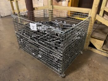 Wire Basket Filled with Heavy Metal Stampings