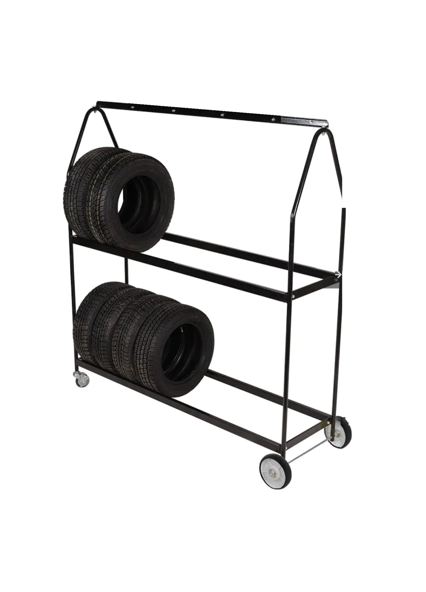 Tire Storage Cart 2Tier Rolling Tire Display Rack