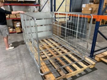 Folding Wire Shelf Cart Bottom in Place