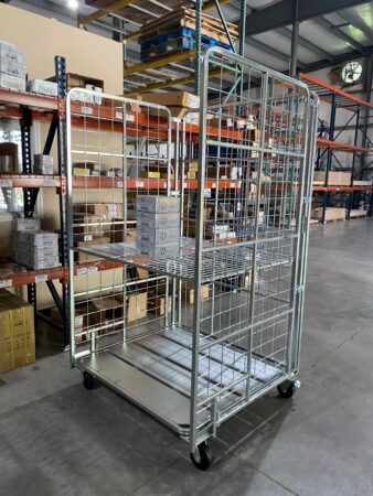 Folding Wire Shelf Carts | Three-Sided Collapsible Shelf Cart ...