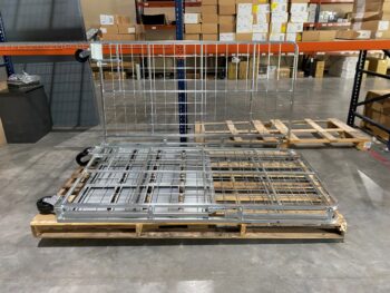 Folding Wire Shelf Cart Side Wall Lifted