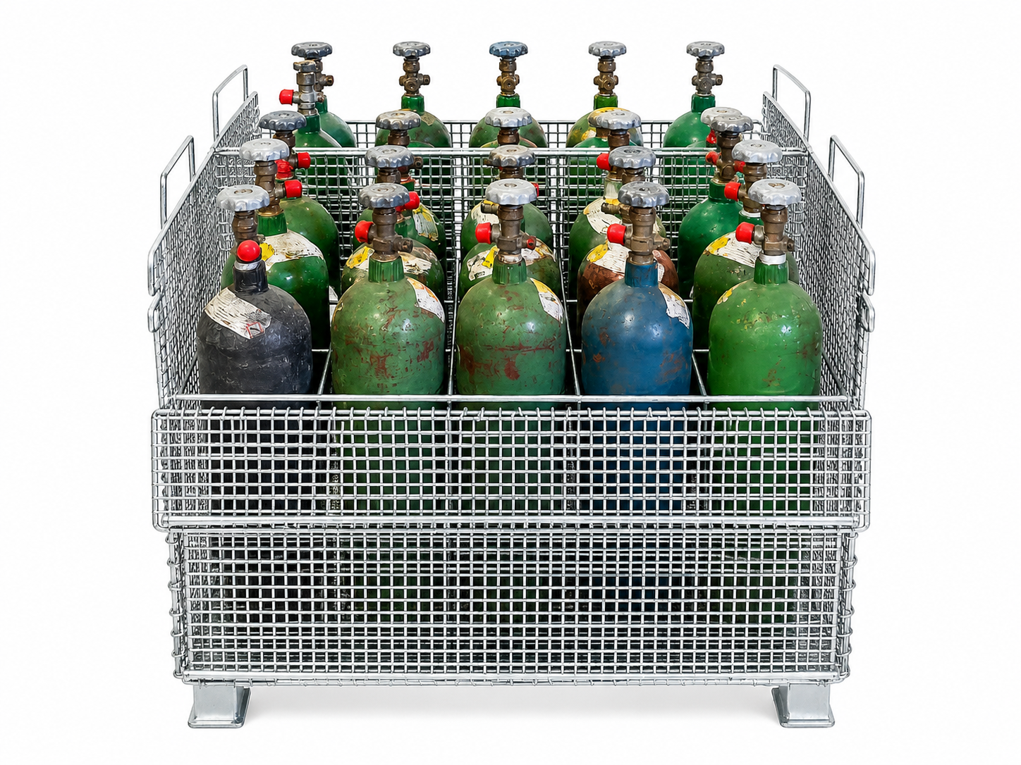 LP (Liquid Propane) Tank Baskets with Horizontal Wire Dividers