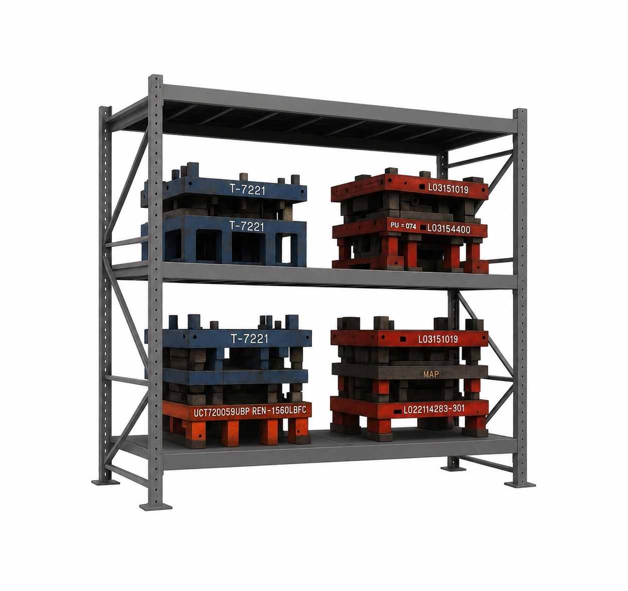 Tool, Die & Mold Storage Racks with Solid Steel Decking