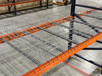 Flue Space Shelf Divider on Wire Decking