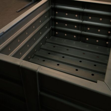 The Brute Steel Container with Perforated Holes in Sides The Brute Steel Container with Perforated Holes in Sides