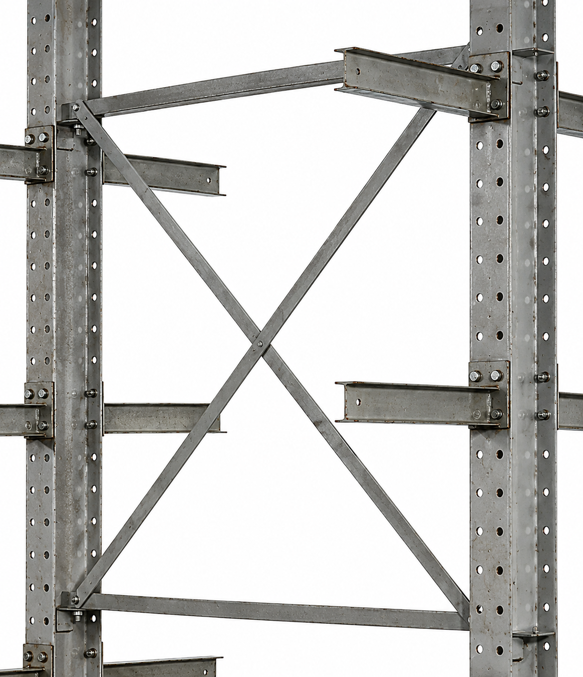 Structural I-Beam Cantilever Rack X-Brace Set Structural I-Beam Cantilever Rack X-Brace Set