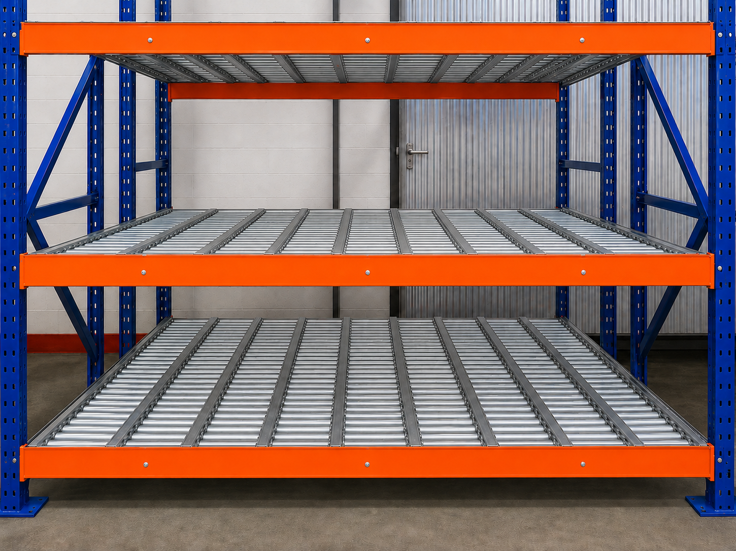 Carton Flow with Full Width Rollers Carton Flow with Full Width Rollers