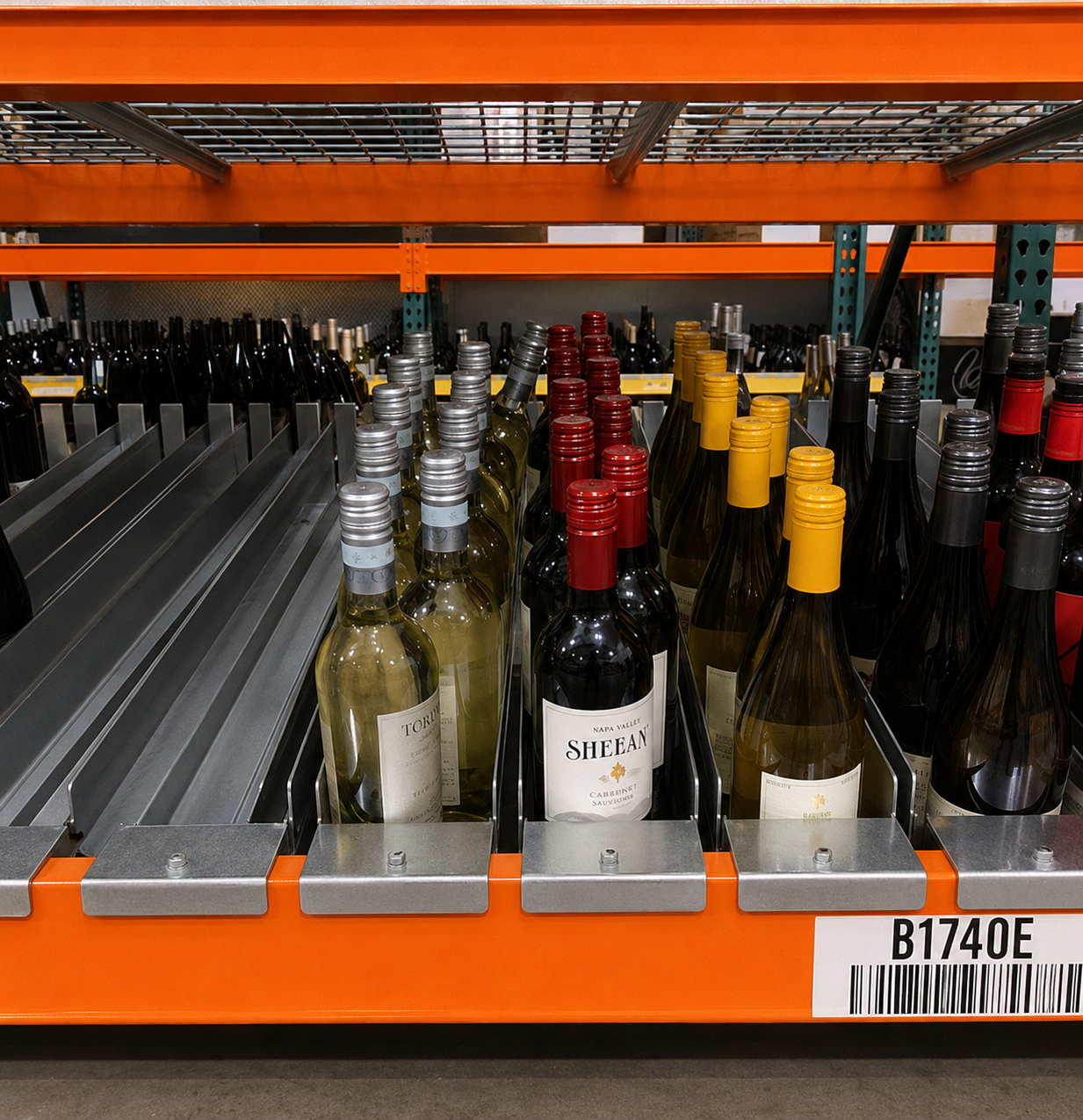 Plastic Container & Wine Bottle Flow & Pick Racks