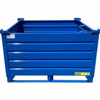 Stackable Corrugated Steel Containers with Steel Angle Runners