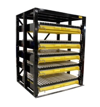Press Brake Tool Storage Rack with Glide Out Shelves
