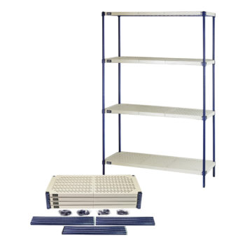 Wire Shelving Unit with Plastic Mat Shelf Topper Ships in Box Picture