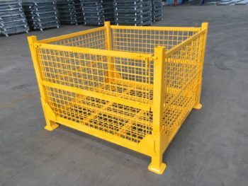Collapsible-Heavy-Duty-Wire-Container-yellow
