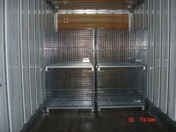 Wire Baskets Stacked in a Trailer