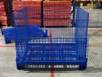 North American Manufactured Collapsible Wire Containers w Drop Gate