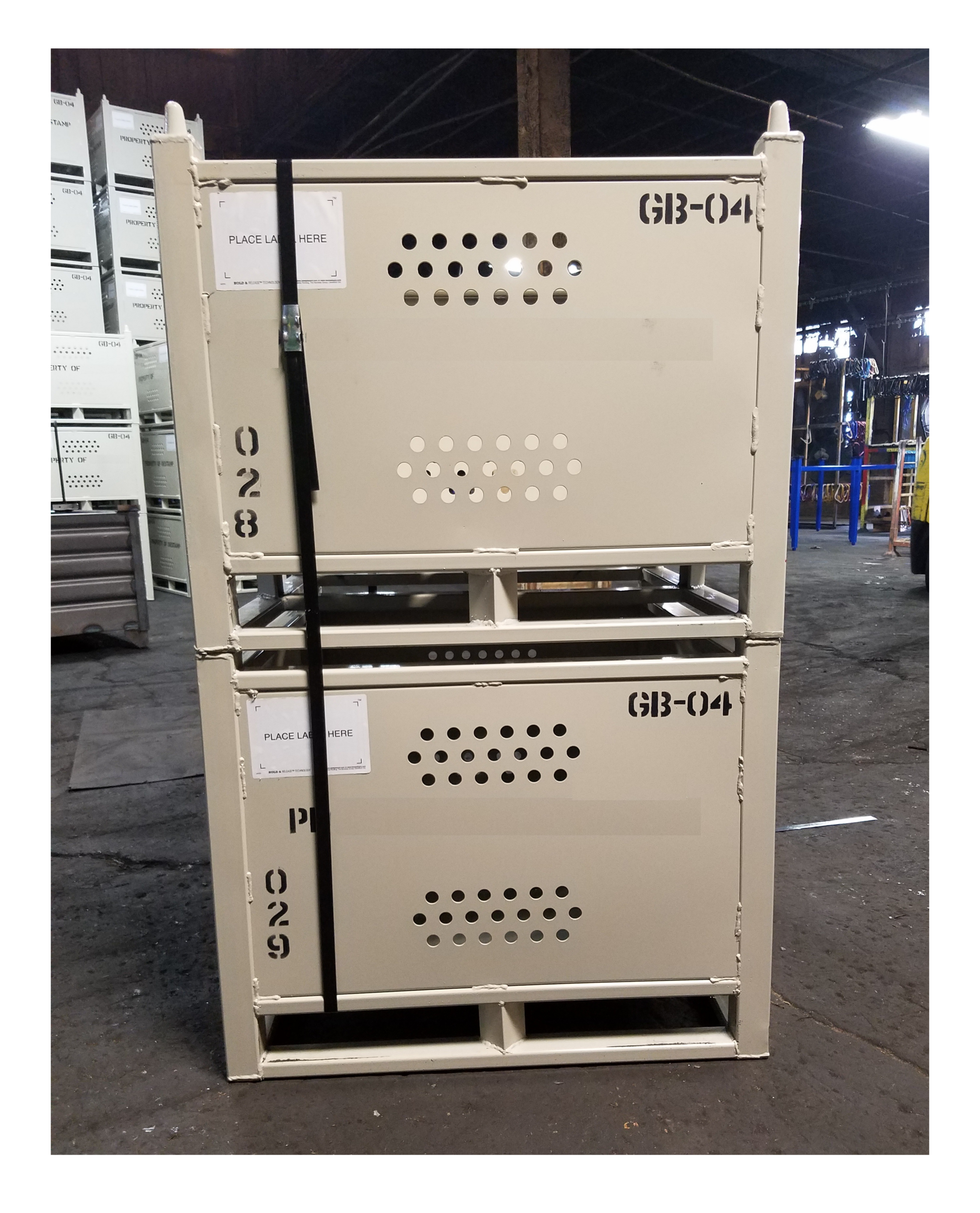 GM General Motors Rigid Steel Containers Perforated Sides GM General Motors Rigid Steel Containers Perforated Sides