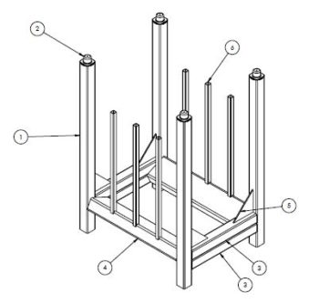 Slit Coil Stack Rack with Dividers Drawing
