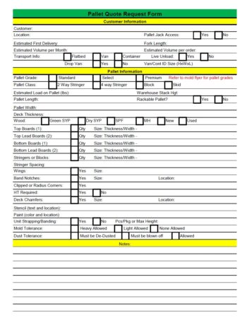 Wood Pallet Questionnaire.